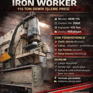 Satılık İkinci El HKM 115 Iron Worker Demir İşleme Presi | SHS Grup