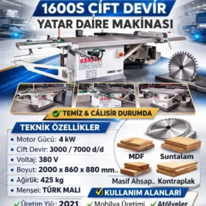 Hasdem HMD 107 1600S Çift Devir Yatar Daire Makinası