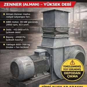 Zenner Sanayi Tipi Radyal Fan - 30 kW ABB Motorlu, Yüksek Debi